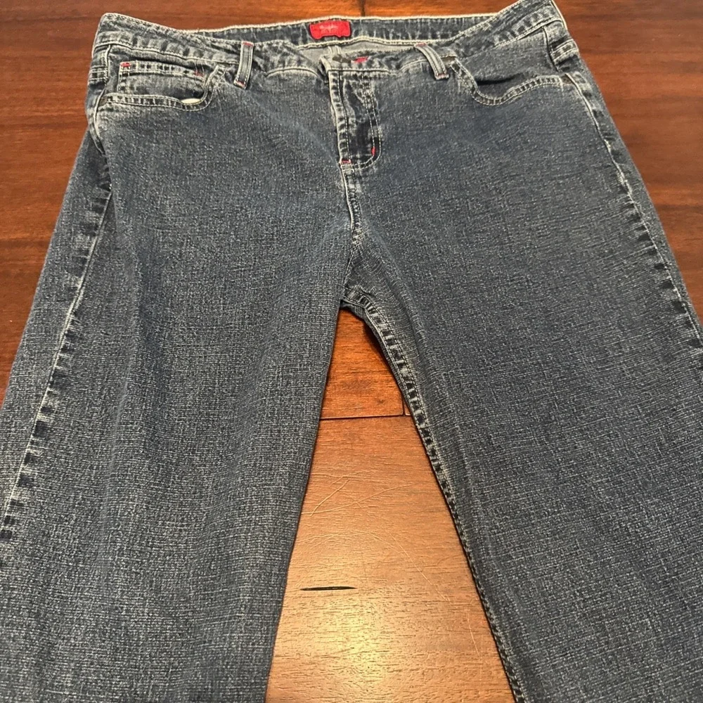 Mossimo‎ Women's Stretch Blue Jeans Size 15 Mid Rise Bootcut Made in Mexico